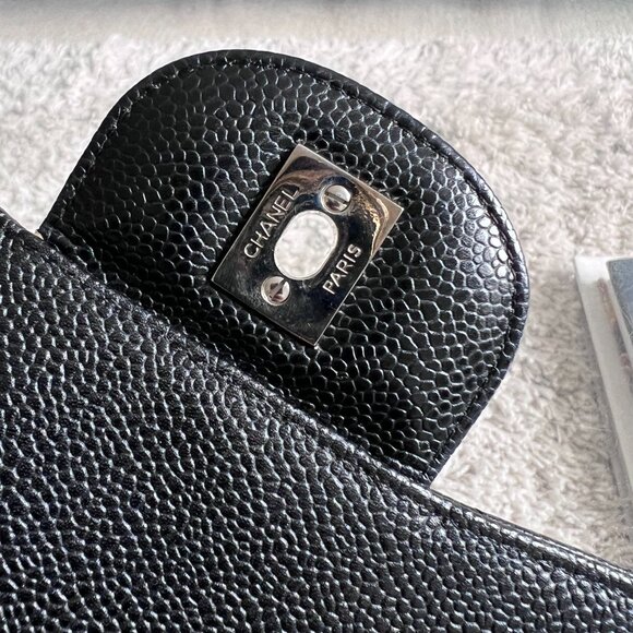 Authentic Chanel Classic Caviar Jumbo Flap Bag in SHW - $11,700 Retail - Picture 3 of 16